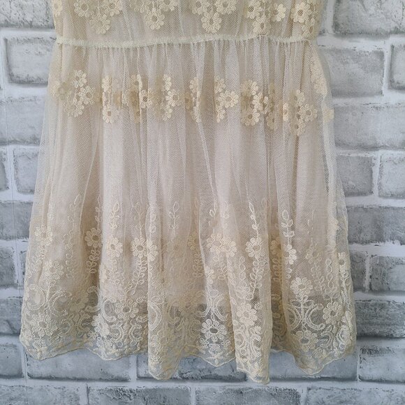 Painted Threads Ivory Lace Slip Dress S Feminine Romantic Fairycore Coquette - Picture 10 of 10